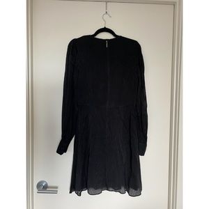 Kate Spade black pinstripe sheer long-sleeve dress